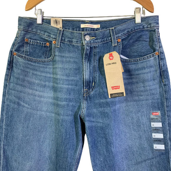 LEVI'S Distressed Denim Low Pro Straight Jeans - NWT - Picture 3 of 16
